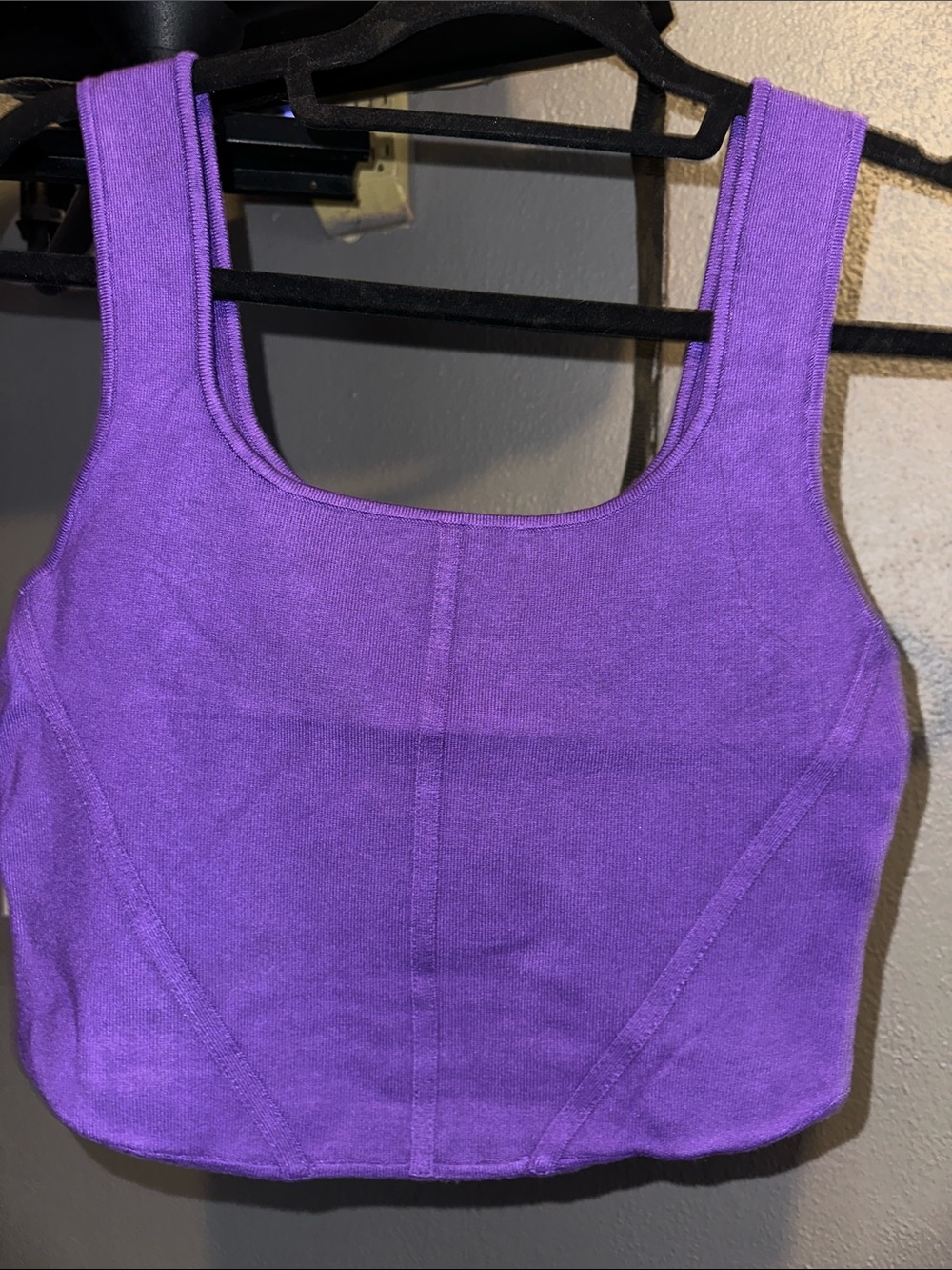 House of Harlow 1960 Purple Ribbed Crewneck Top